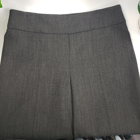 Akris Grey Wool Elastane Stretch Flat Front Trouser Tapered Tall sz 10 Medium